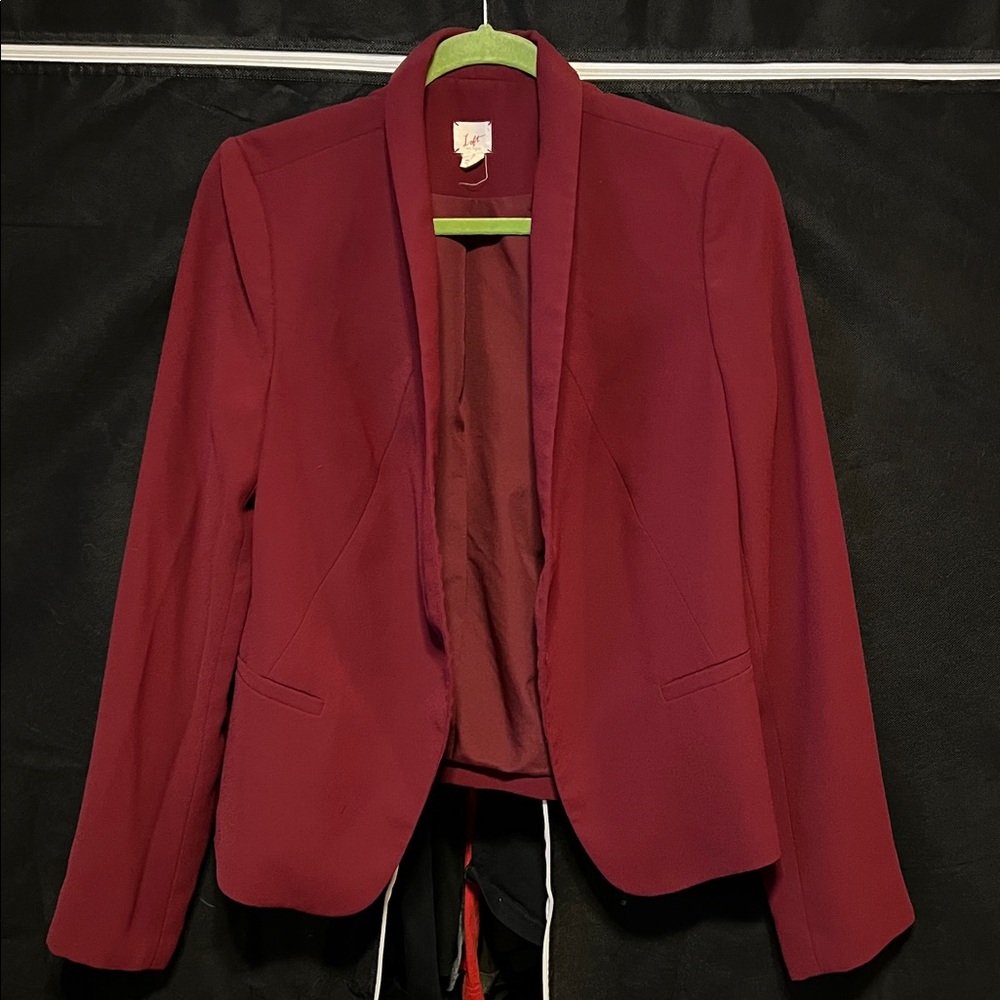 Loft Burgundy Lined Blazer